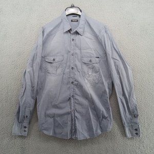 Antony Morato Shirt Mens XL Blue Button Up Double Pocket Designer‎ Streetwear
